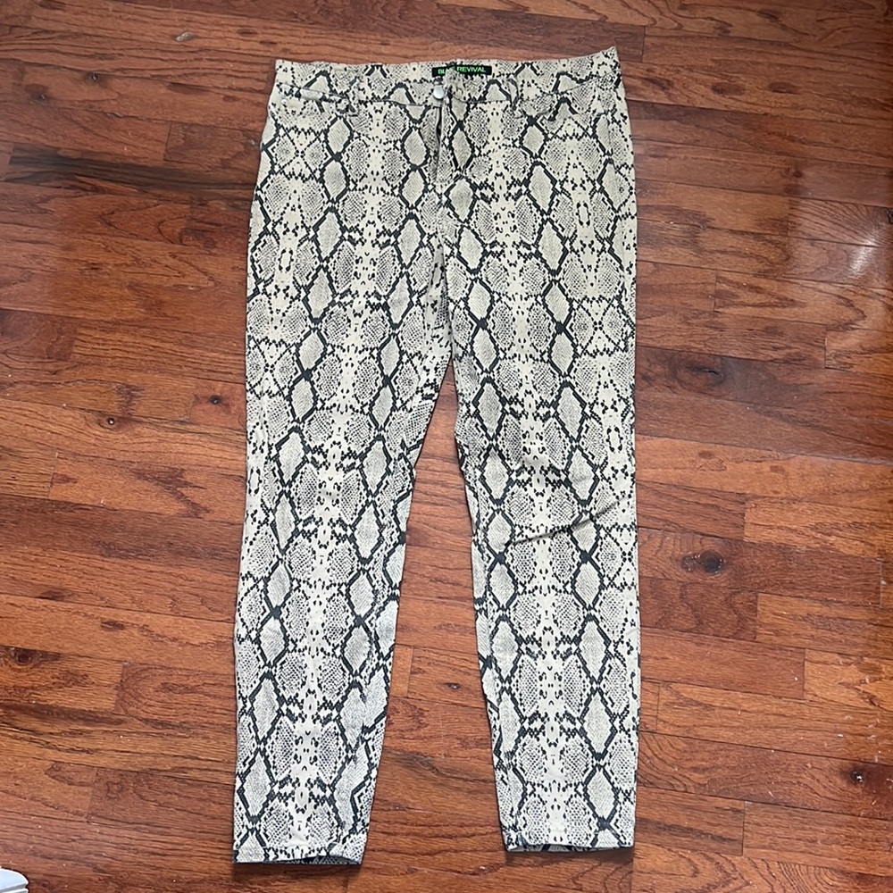 Blue Revival Python Print Straight Leg Stretch Denim